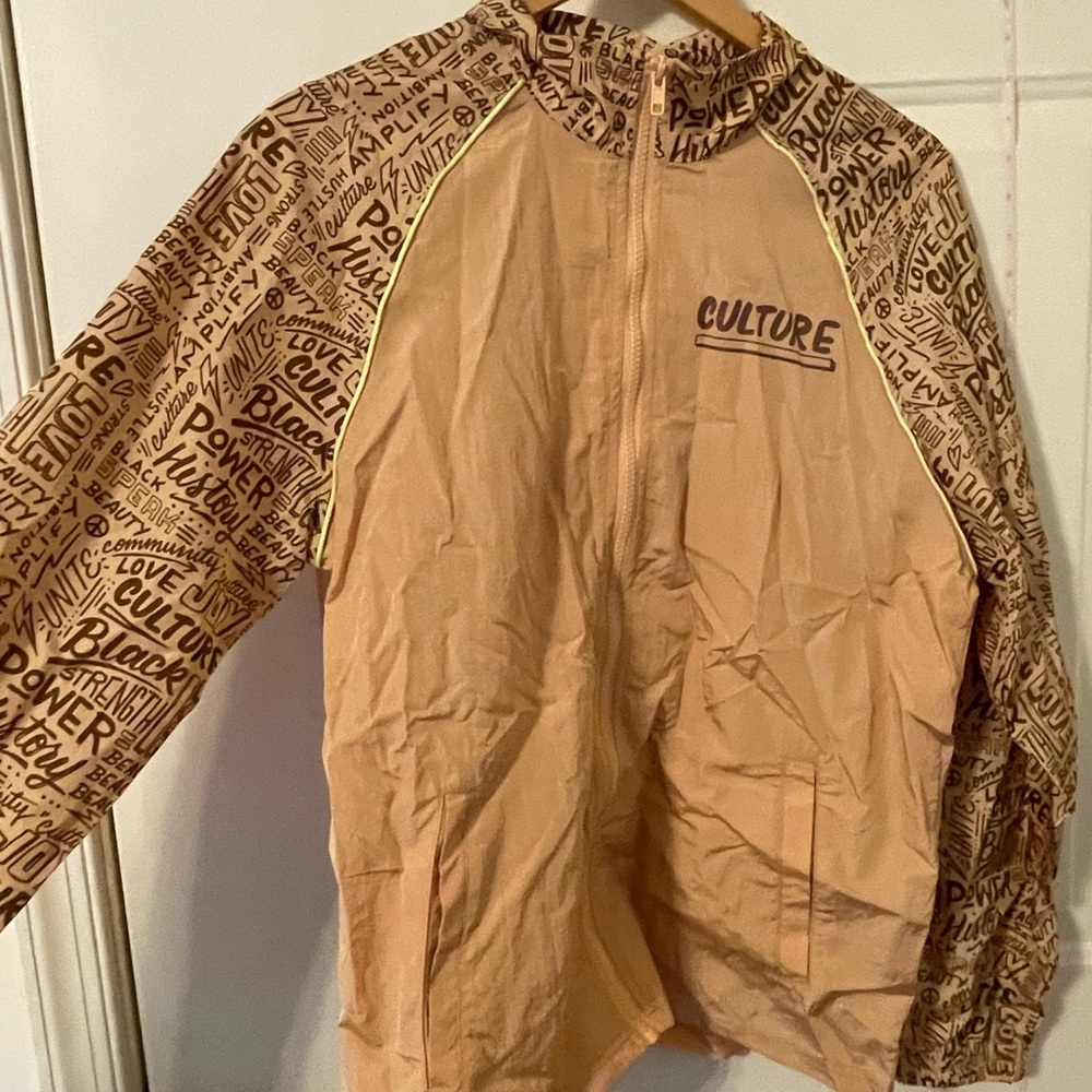 Tan Graphic Print Jacket